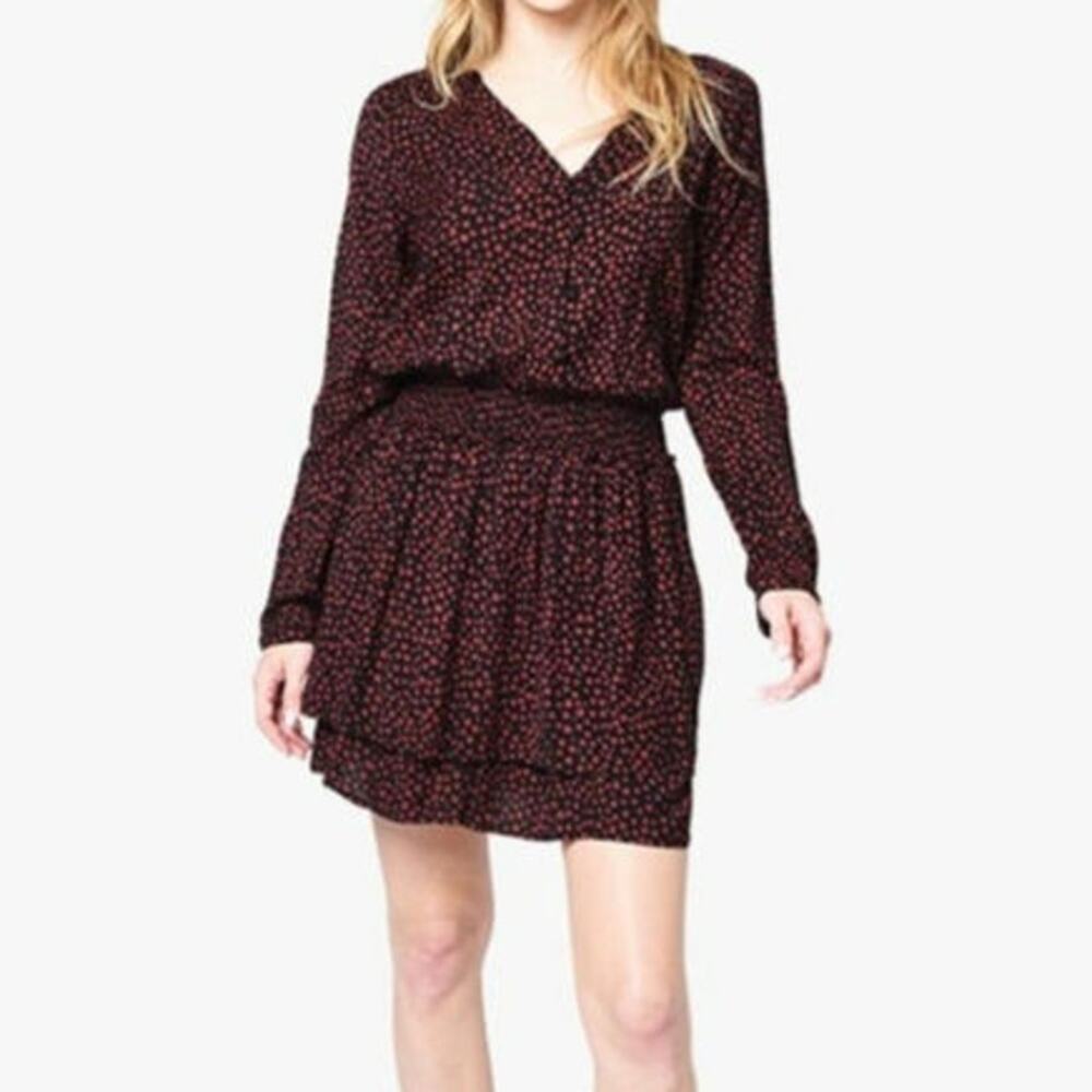 Rails Heart Print Jasmine Cinched Waist Dress In … - image 1